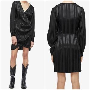 Anine Bing Penelope Dress Black Tonal Stripe